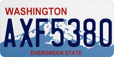 WA license plate AXF5380