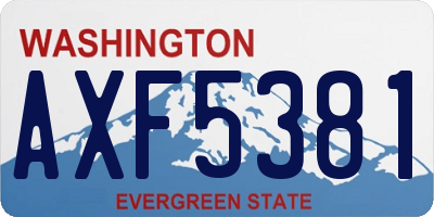 WA license plate AXF5381