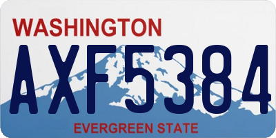 WA license plate AXF5384