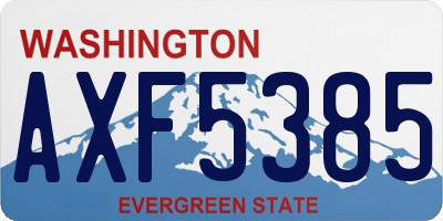 WA license plate AXF5385