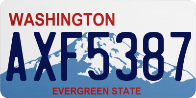 WA license plate AXF5387
