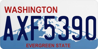 WA license plate AXF5390
