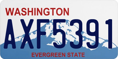 WA license plate AXF5391
