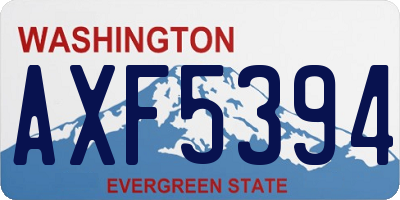 WA license plate AXF5394
