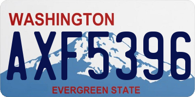 WA license plate AXF5396