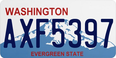 WA license plate AXF5397