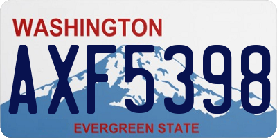 WA license plate AXF5398