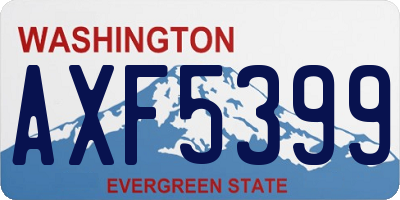 WA license plate AXF5399