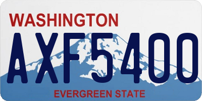 WA license plate AXF5400