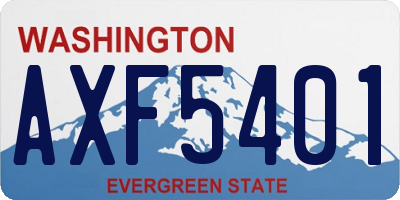 WA license plate AXF5401