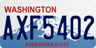 WA license plate AXF5402
