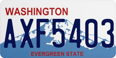 WA license plate AXF5403