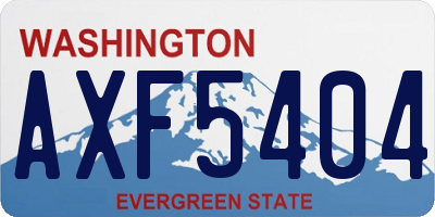 WA license plate AXF5404