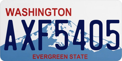 WA license plate AXF5405