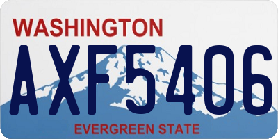 WA license plate AXF5406