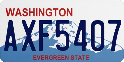 WA license plate AXF5407
