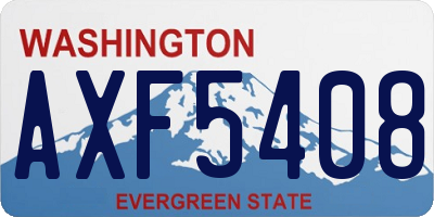 WA license plate AXF5408