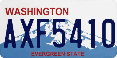 WA license plate AXF5410