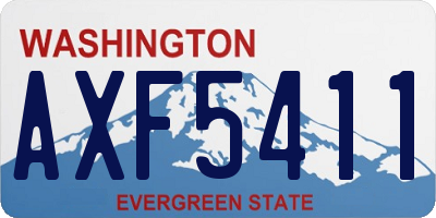 WA license plate AXF5411