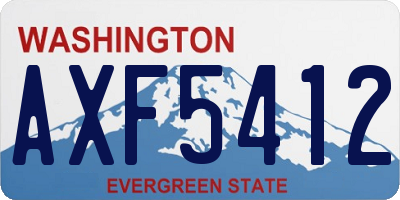 WA license plate AXF5412