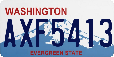 WA license plate AXF5413