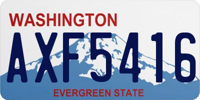 WA license plate AXF5416
