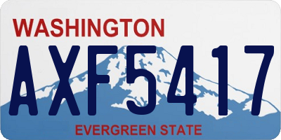 WA license plate AXF5417