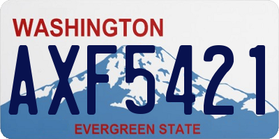 WA license plate AXF5421