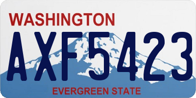 WA license plate AXF5423