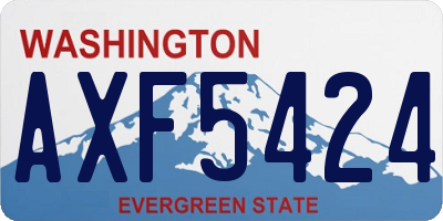 WA license plate AXF5424
