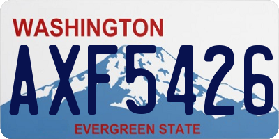 WA license plate AXF5426