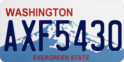 WA license plate AXF5430