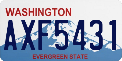 WA license plate AXF5431