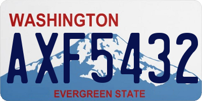 WA license plate AXF5432
