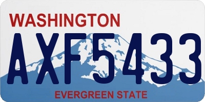 WA license plate AXF5433