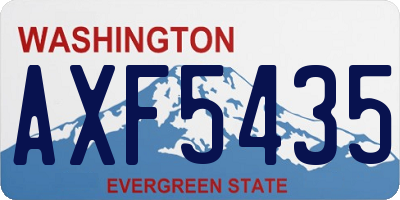WA license plate AXF5435