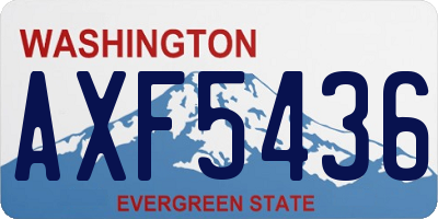 WA license plate AXF5436