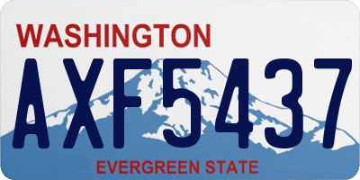 WA license plate AXF5437