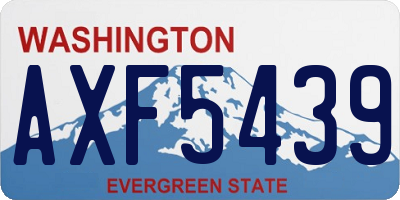 WA license plate AXF5439