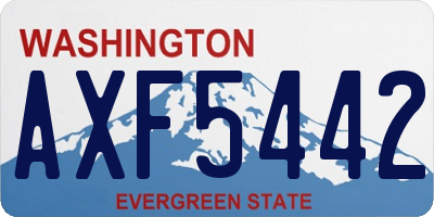 WA license plate AXF5442