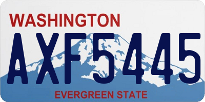 WA license plate AXF5445