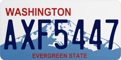 WA license plate AXF5447