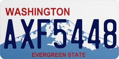 WA license plate AXF5448