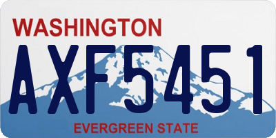 WA license plate AXF5451