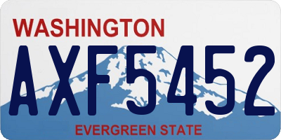 WA license plate AXF5452