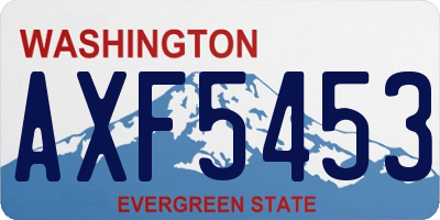 WA license plate AXF5453