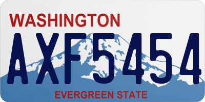 WA license plate AXF5454