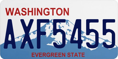 WA license plate AXF5455