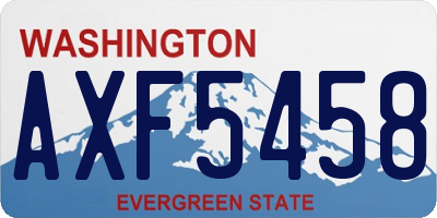 WA license plate AXF5458