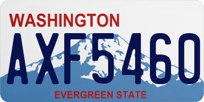 WA license plate AXF5460